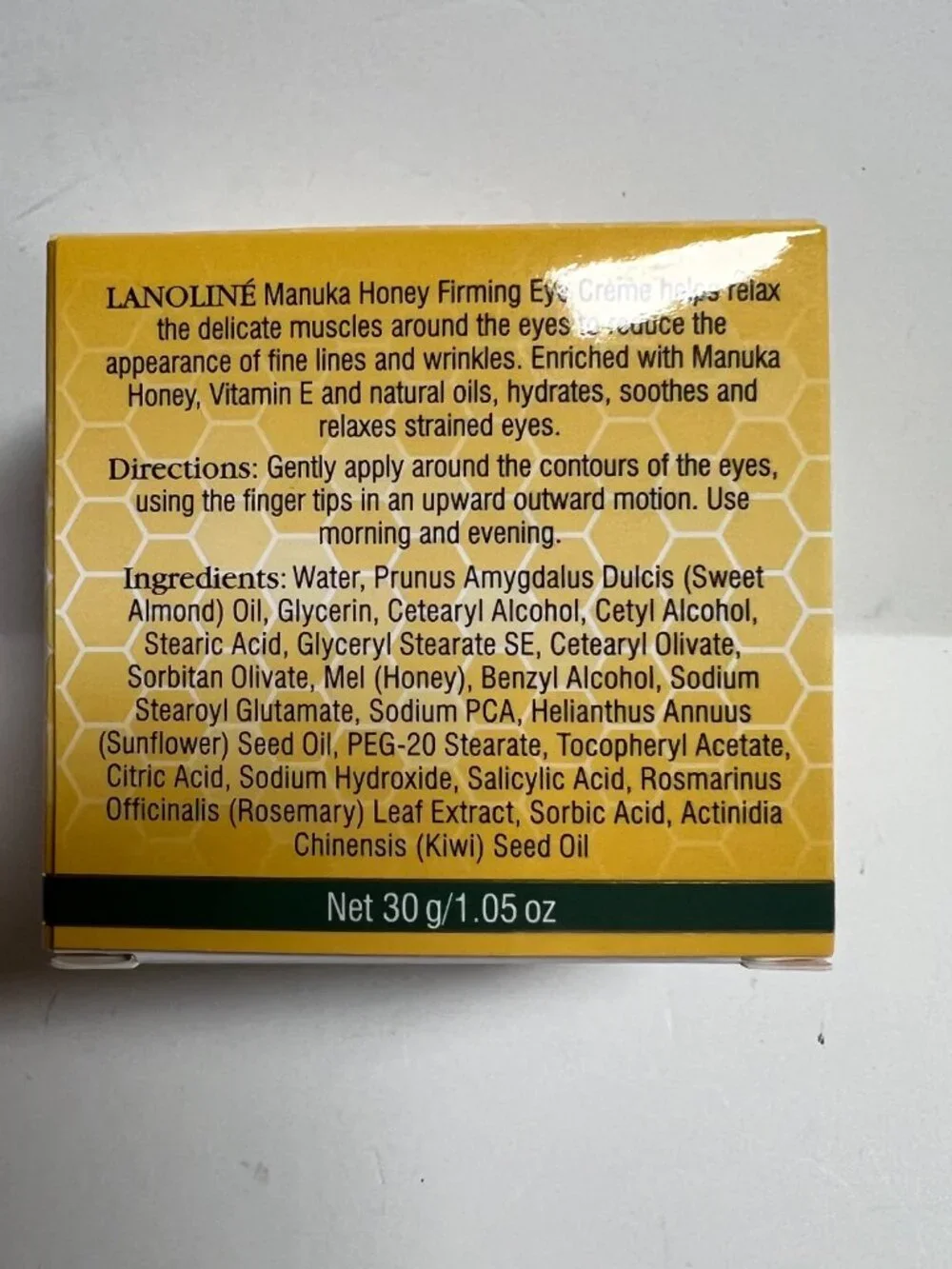 Lanoline Manuka Honey Age Defying Eye Cream Crème Kiwi Fruit Vitamin E Hydrates